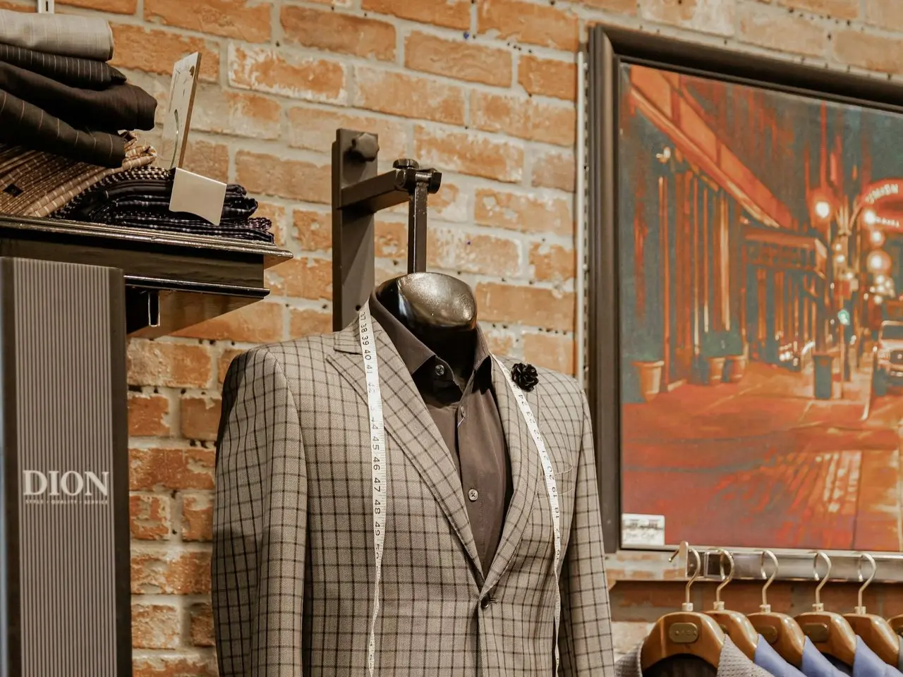 gray and white plaid suit jacket