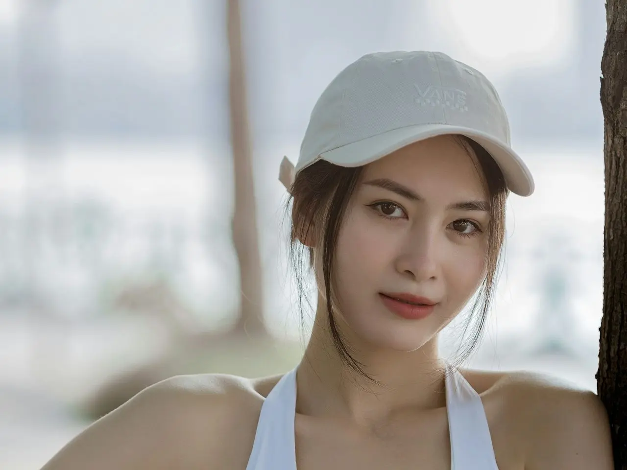 woman in blue sports bra and white panty