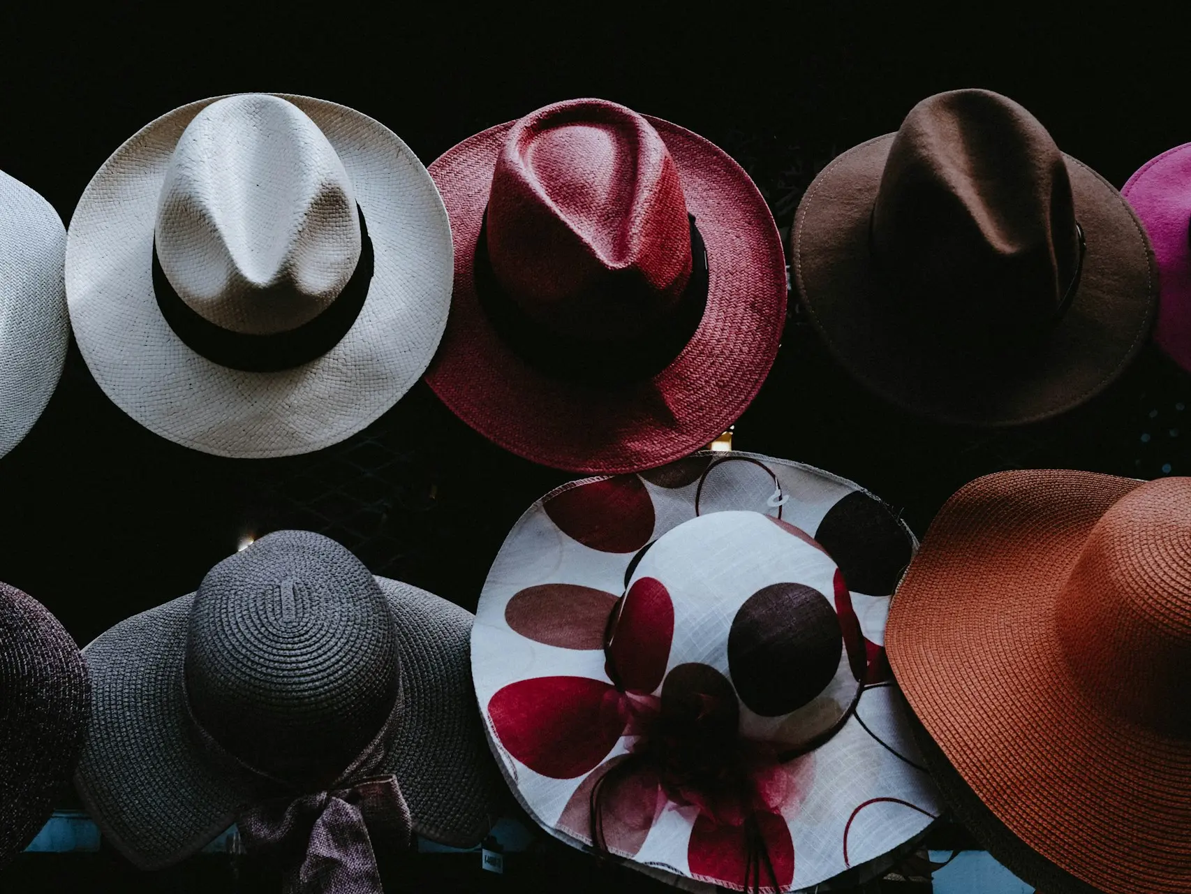 assorted-color cowboy hat lot